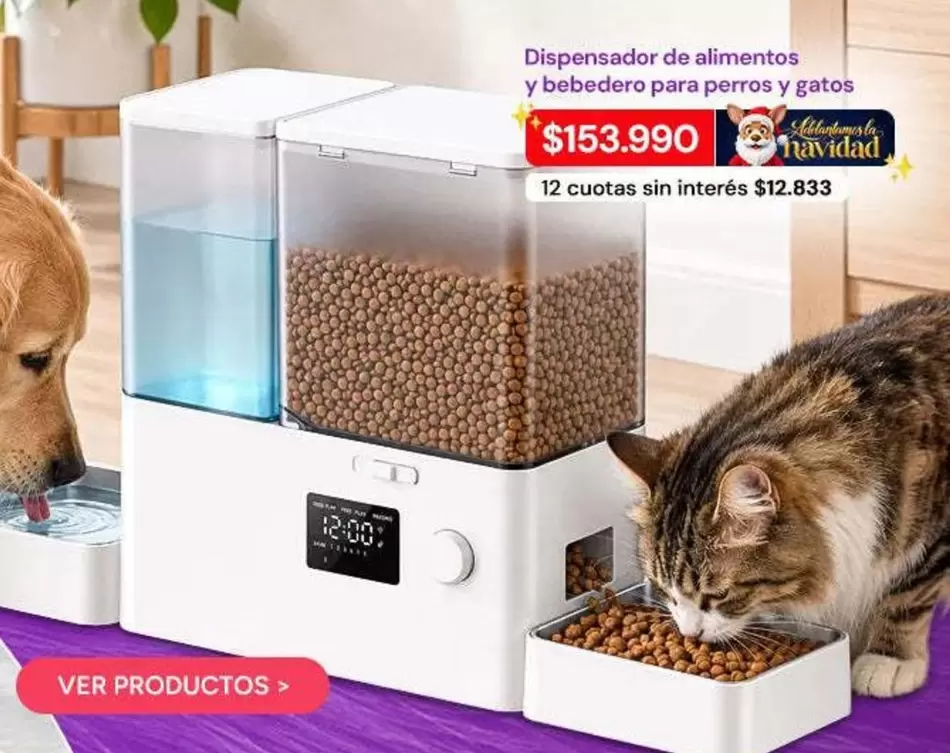 Dispensador De Alimentos Y Bebedero Para Perros Y Gatos