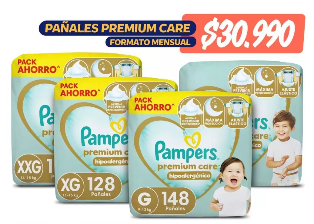 Pampers - Pañales Premium Care