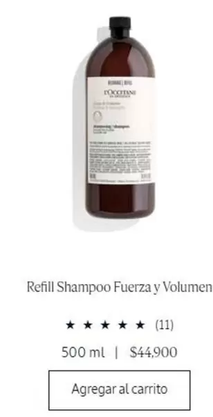 Refil Shampoo Fuerza Y Volumen