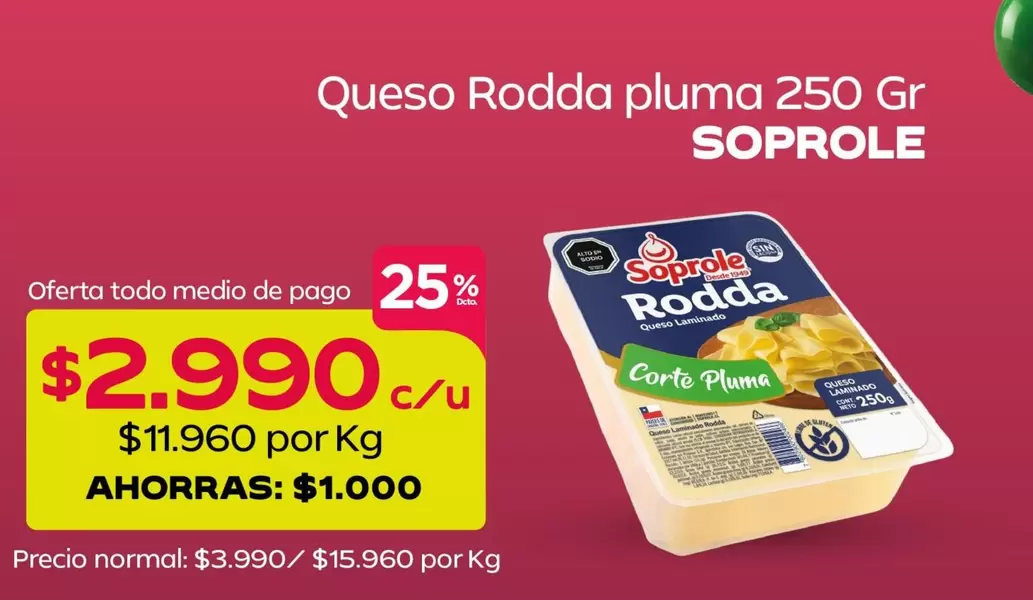 Soprole - Queso Rodda Pluma