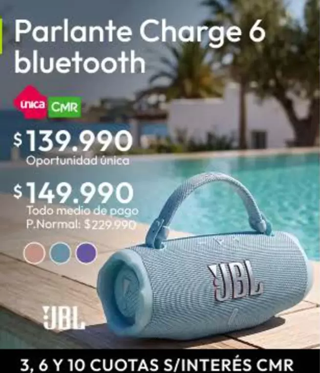 JBL - Parlante Charge 6 Bluetooth