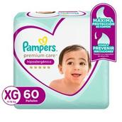 Pañales Desechables Pampers Premium Care XG 60 Unidades