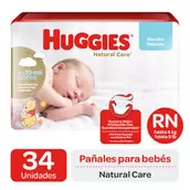 Pañales Huggies Natural Care RN 34 Unidades