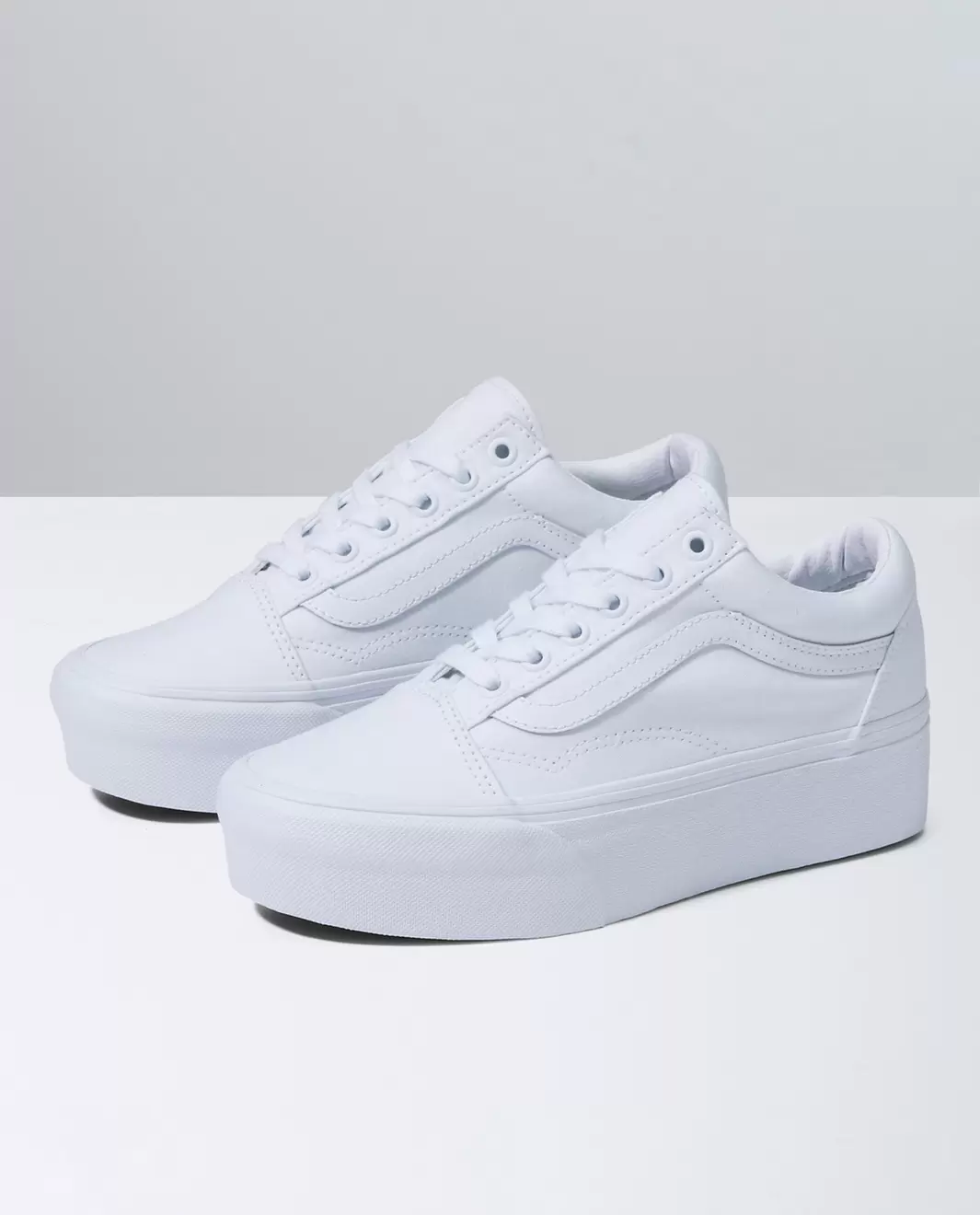 Vans clásicos de plataforma blancos para mujer