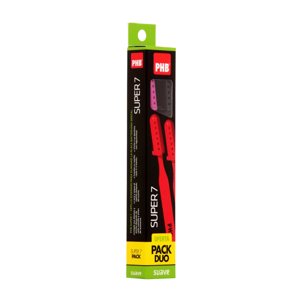 Pack Cepillos de Dientes PHB® Super 7 Medio 2 un.