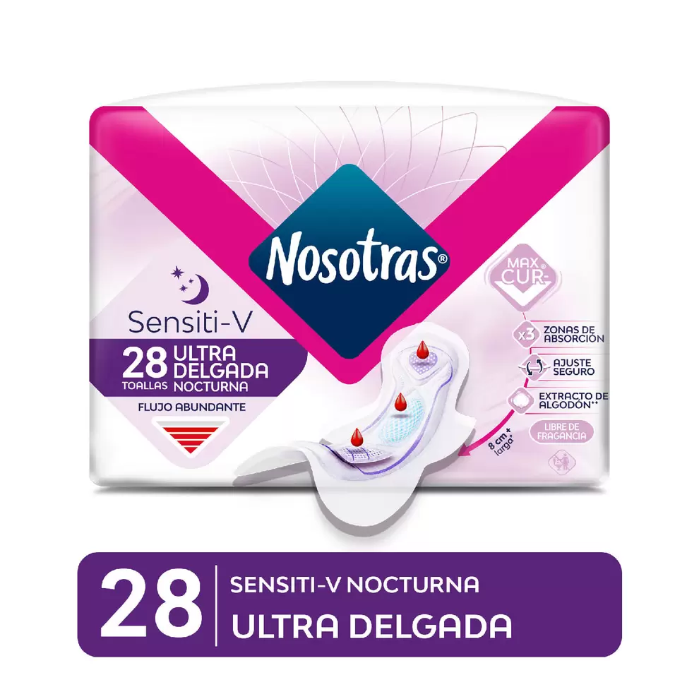 Toallas Higiénicas Nosotras Buenas Noches Ultra Invisibles 28 un.