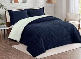 Cubrecama Sherpa Cotelón Doral 1.5 plazas