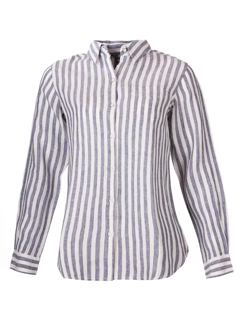 Blusa Lino Orgánico Mujer Lirioline Azul Rockford
