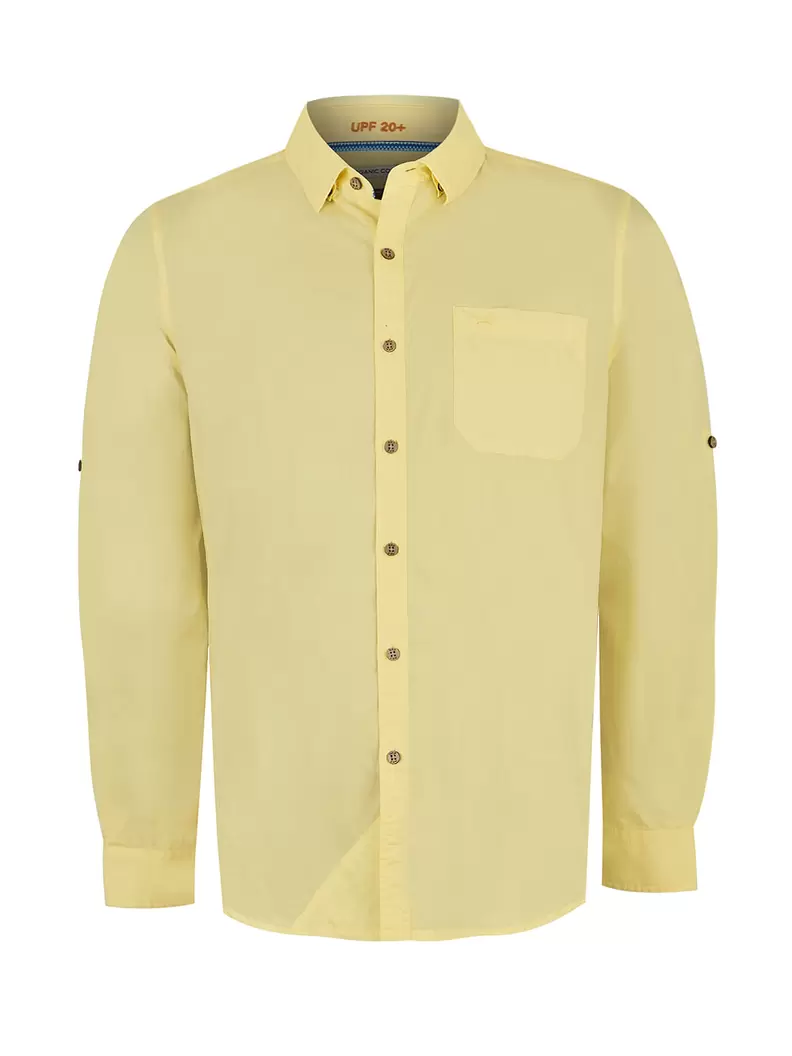 Camisa Algodón Orgánico Hombre Galiton Amarillo Rockford