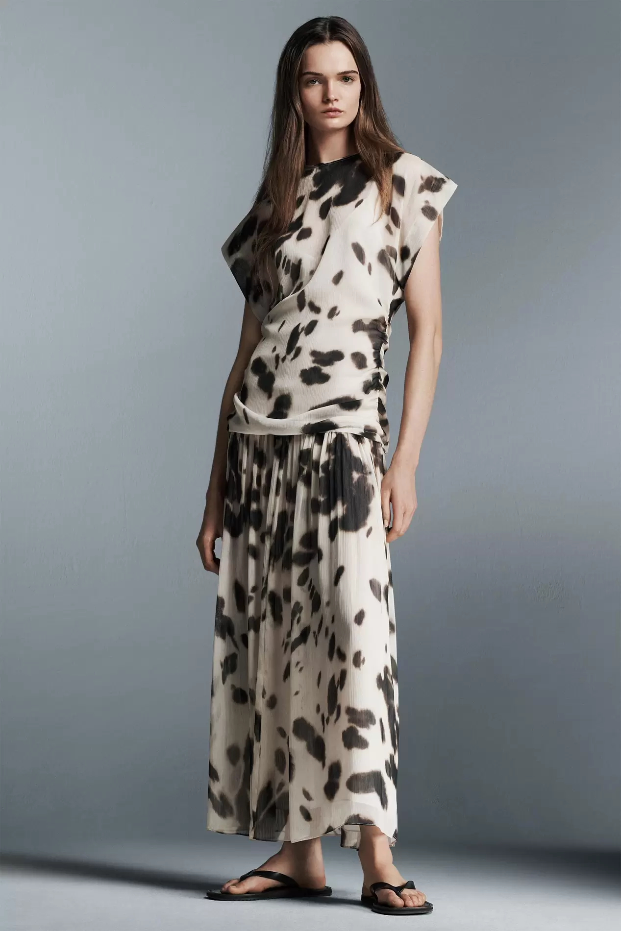 VESTIDO VOLUMEN ESTAMPADO ANIMAL ZW COLLECTION
