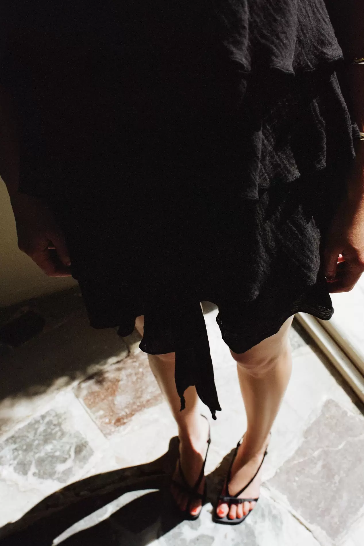 VESTIDO ALGODÓN GASA FLOR RELIEVE