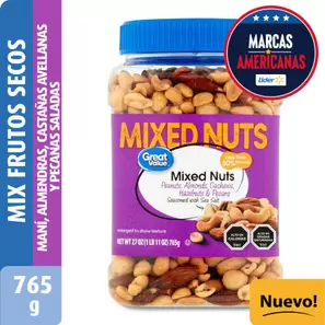 Mix De Frutos Secos, Maní, Almendras, Castañas, Avellanas Y Pecanas., 765 g
