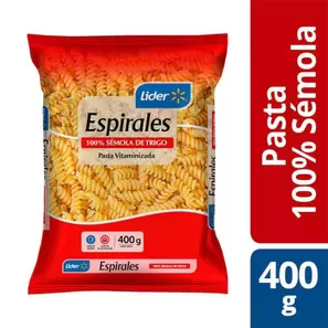 Fideo Pasta Espirales Bolsa, 400 g