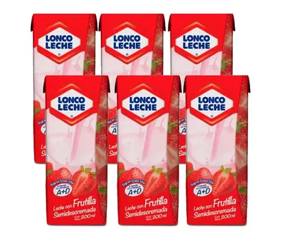 Leche Lonco Leche Sabor Frutilla 6 und 200 cc c/u