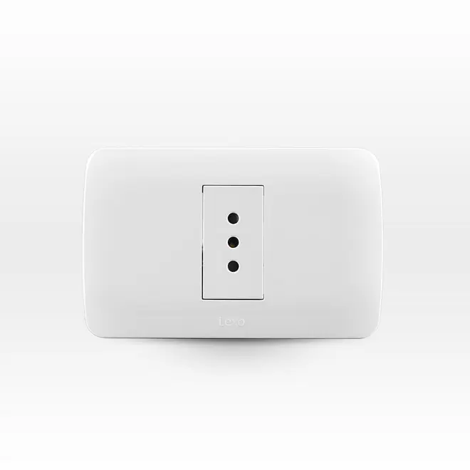 Toma Corriente Simple 10A 250V Blanco Armado Lexo