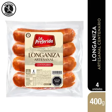 Longaniza Artesanal Centenario La Preferida 400 gr