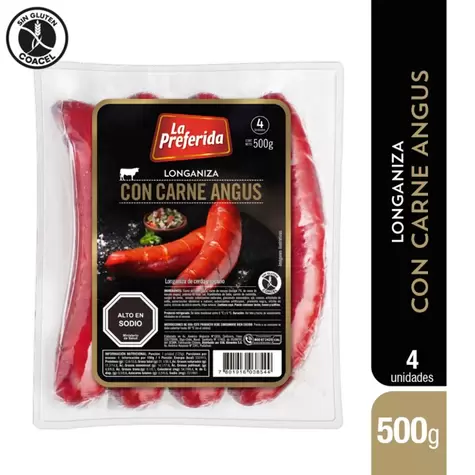 Longaniza Con Carne Angus La Preferida 500 gr