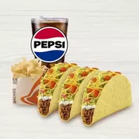  Combo 3 Tacos Supreme + Nachos + Bebida