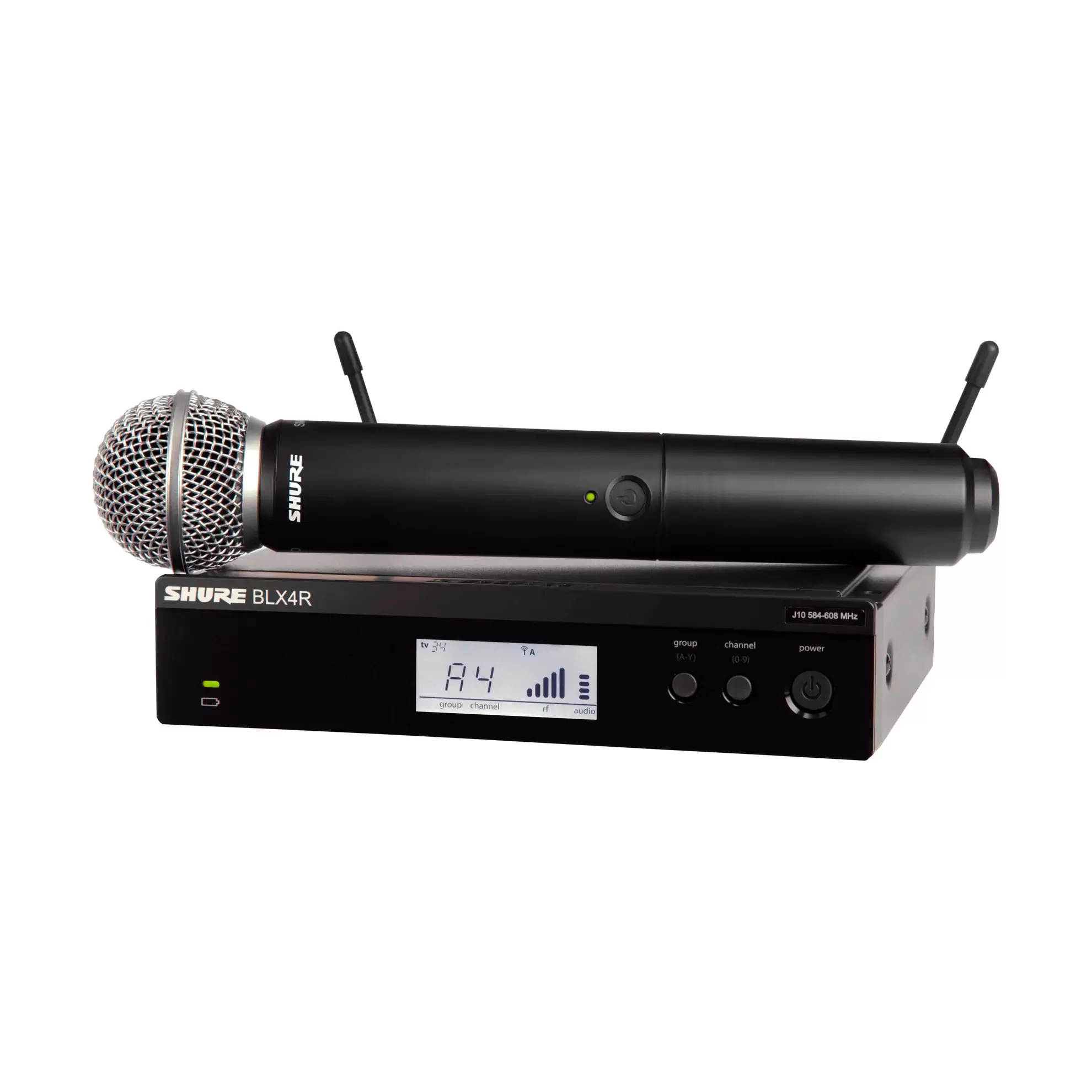 Sistema inalámbrico de montaje en rack Shure BLX24R/SM58 H11 con micrófono de mano SM58