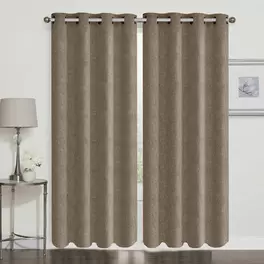 Cortina Mercia Set De Dos Paños 140X220 - Café - Café