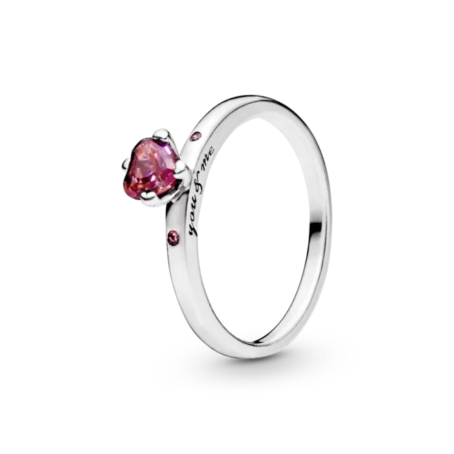 Anillo Corazón rojo reluciente