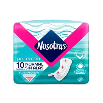 Nosotras Toalla Higiénica Normal Suave Sin Alas x 10