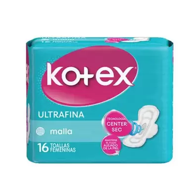 Kotex Toallas higiénicas Ultrafina Malla x 16