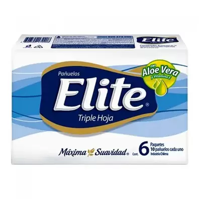 Pañuelos Desechables Elite Triple hoja 6 bolsa de 10 unidades