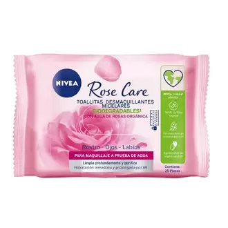 Nivea Toallitas Desmaquillantes Rose Care x 25 unidades