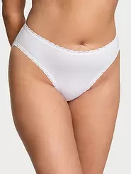 Panti de corte cavado de algodón con ribete de encaje