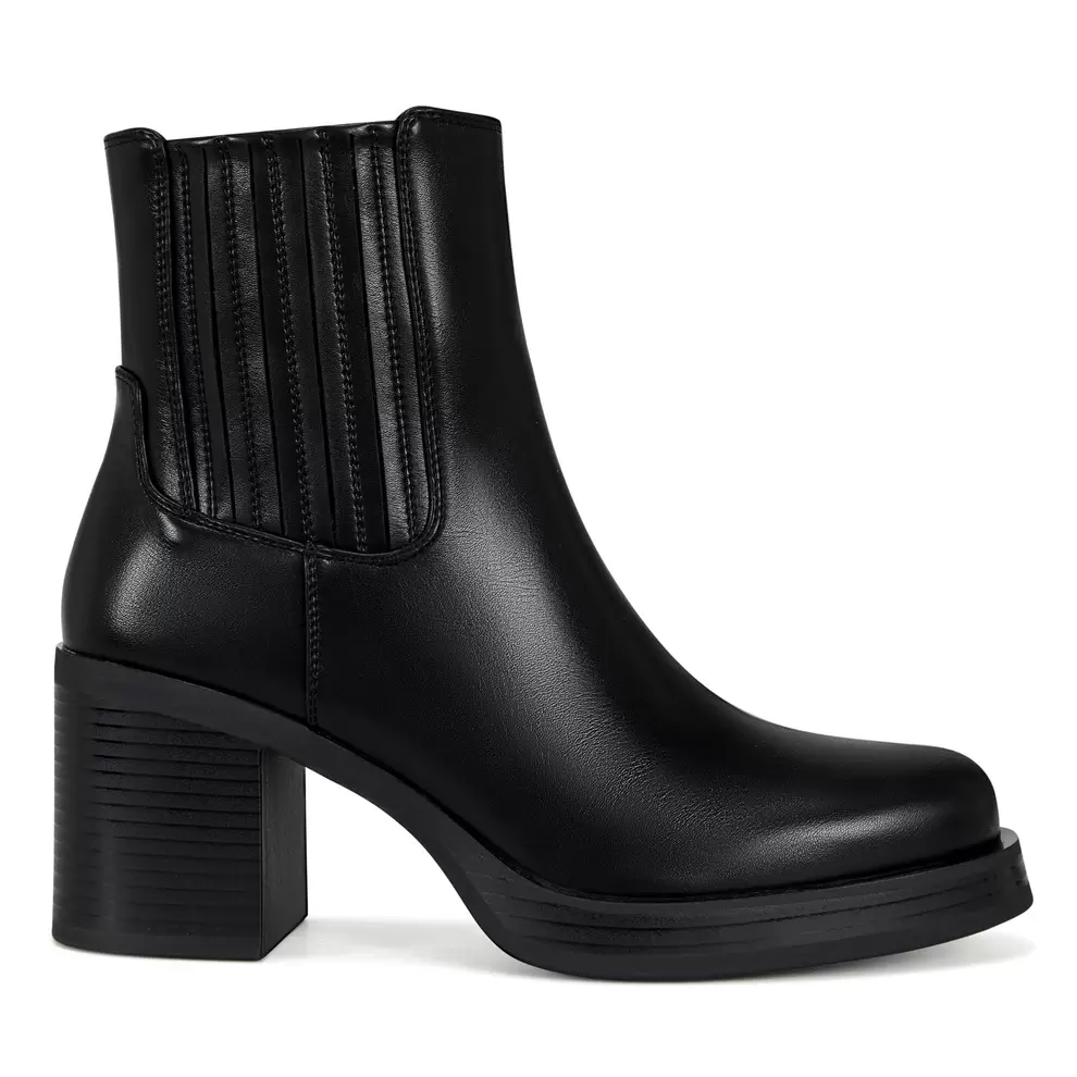 Botin Mujer Westminster Negro Taco Alto Via Uno