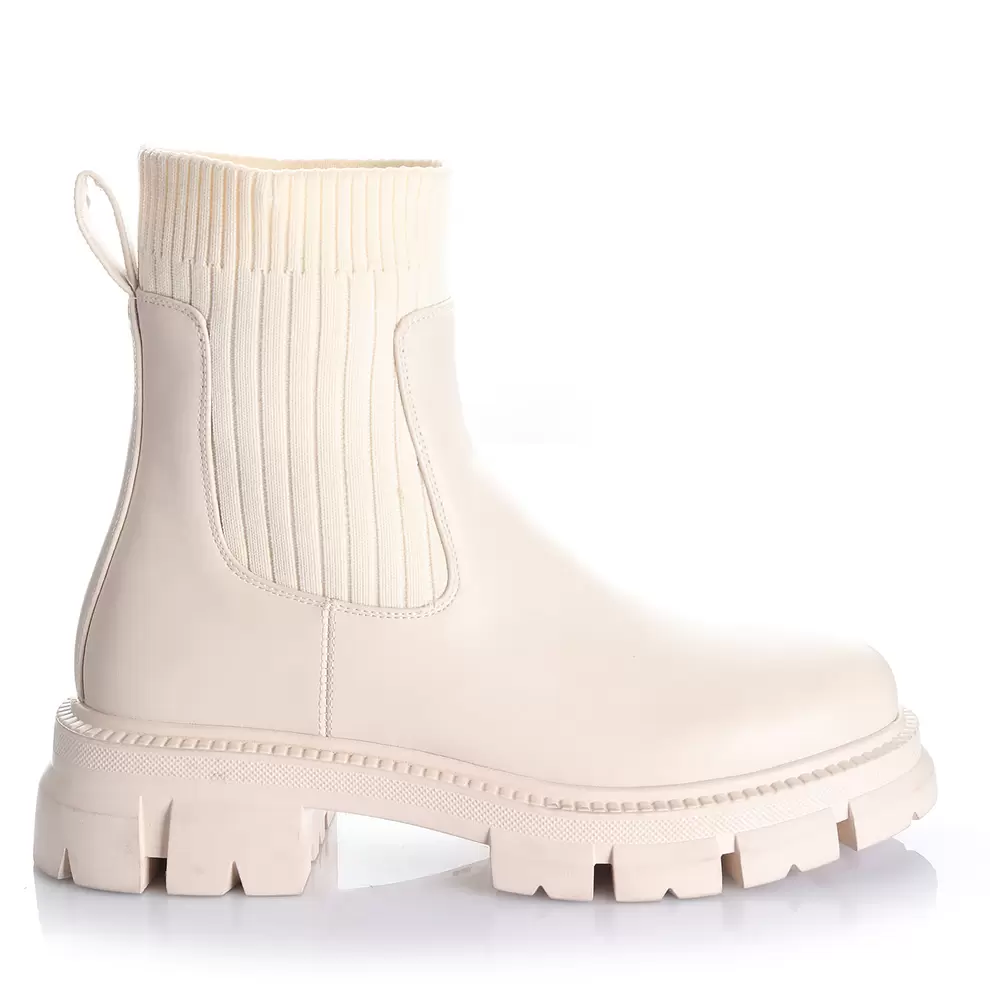 Botin Mujer Pomona Blanco Taco Bajo Via Uno