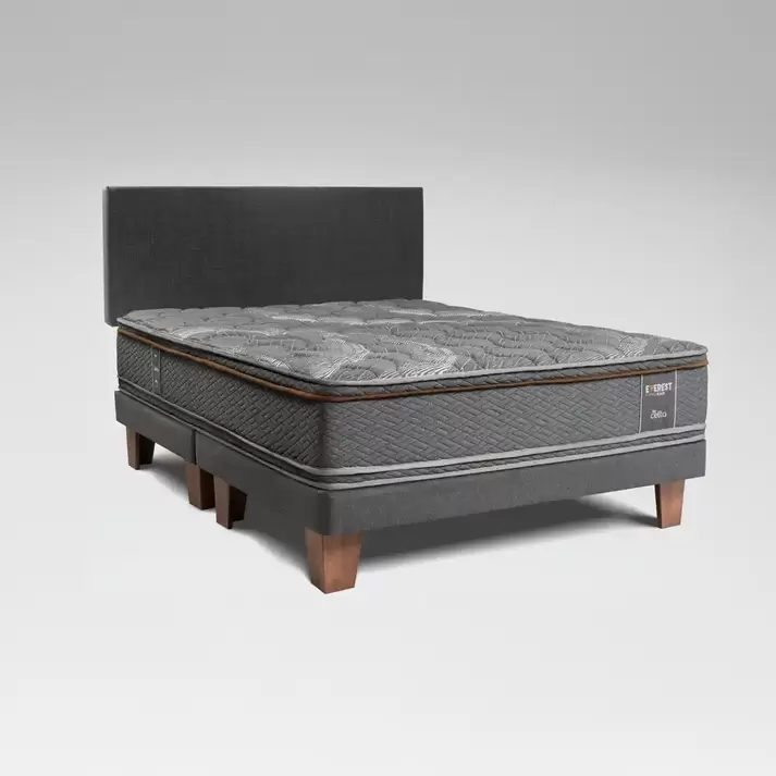 Cama Europea Everest Copper Black 2 Plazas x 2 metros BD + Respaldo