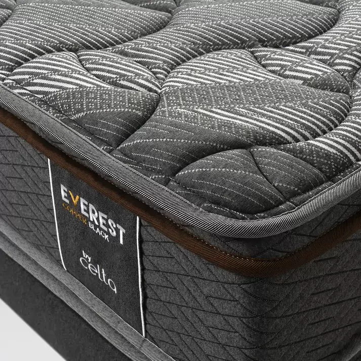 Cama Europea Everest Copper Black 2 Plazas x 2 metros BD + Respaldo