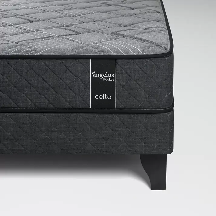 Cama Europea Ángelus Pocket 1.5 Plazas x 2 m BN + Respaldo