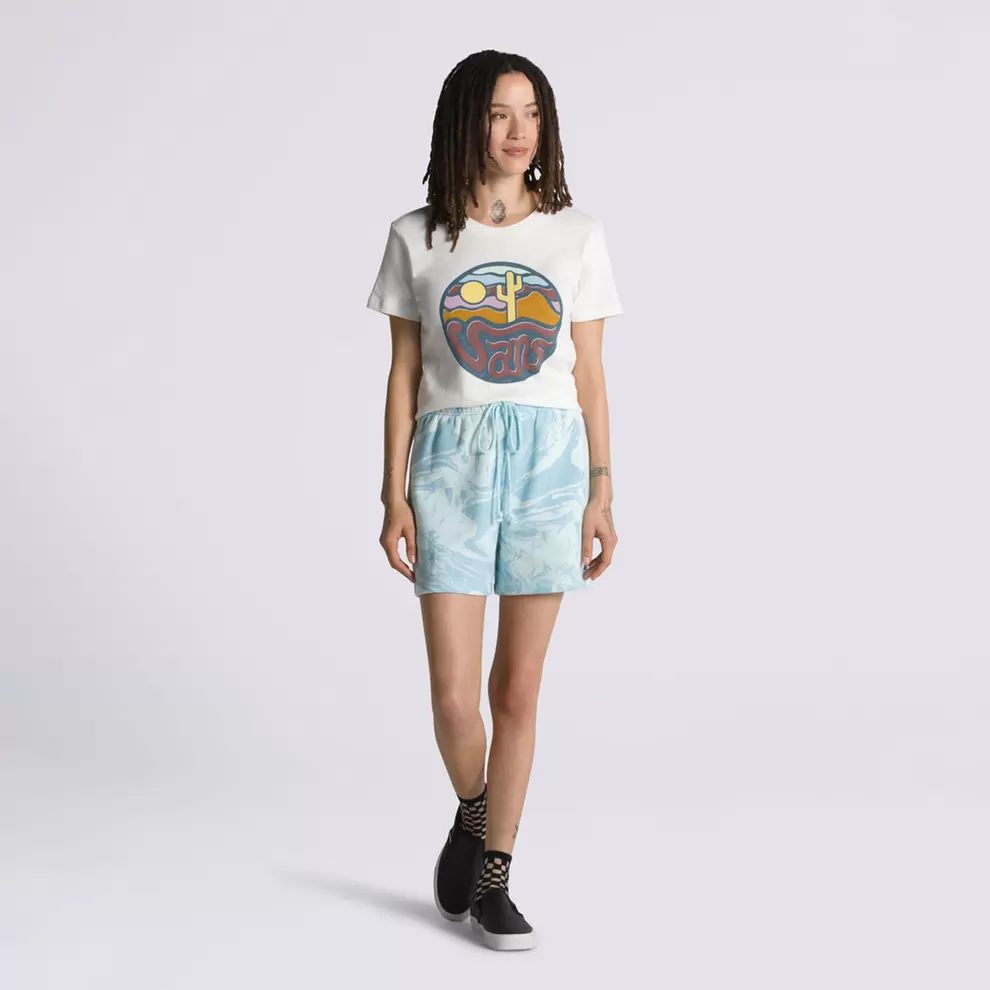Pantalón Marble Print Short Celeste