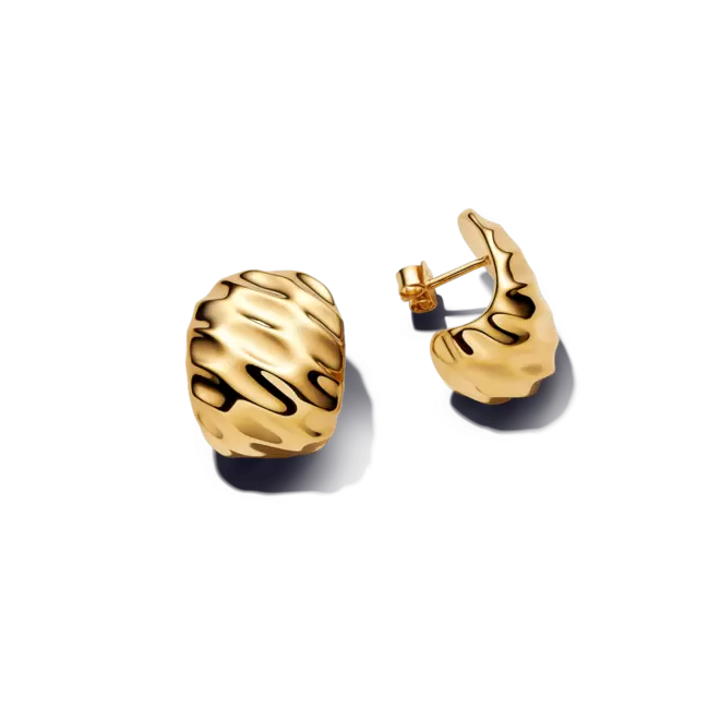 Aretes de Aro Ancho Ondulados
