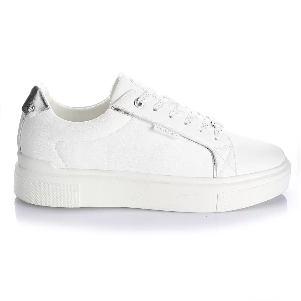 Zapatilla Mujer Alameda Blanco Taco Bajo Via Uno