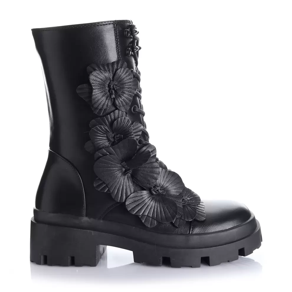 Botin Mujer Oxnard Negro Taco Bajo Via Uno