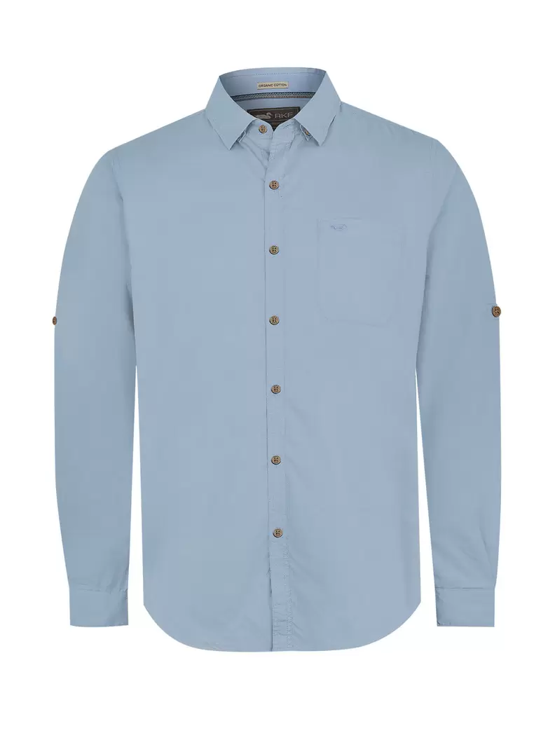 Camisa Algodón Orgánico Hombre Galiton Celeste Rockford