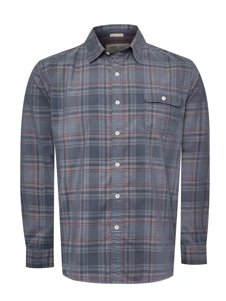 Camisa Algodón Orgánico Hombre Tartancord Verde Rockford