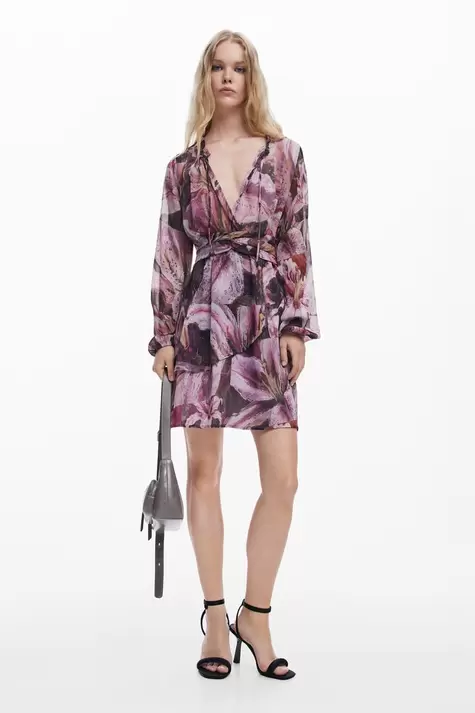 Vestido vaporoso orquídeas