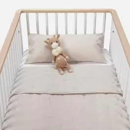 Cubrecama Cuna Lino Beige