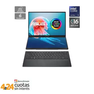 Notebook AI PC Zenbook Duo Intel Core Ultra 9 285H 14" 120Hz 32GB 1TB SSD Windows 11 Negro UX8406CA-PZ179W