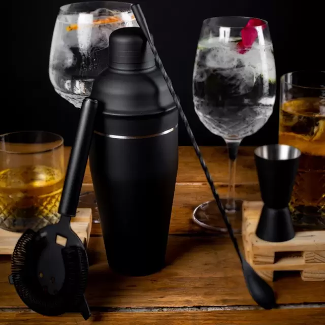 Coctelera 700ml Negro Manhattan Lugano