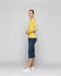 Sweater Mujer Anahí cuello V Mostaza Lineatre