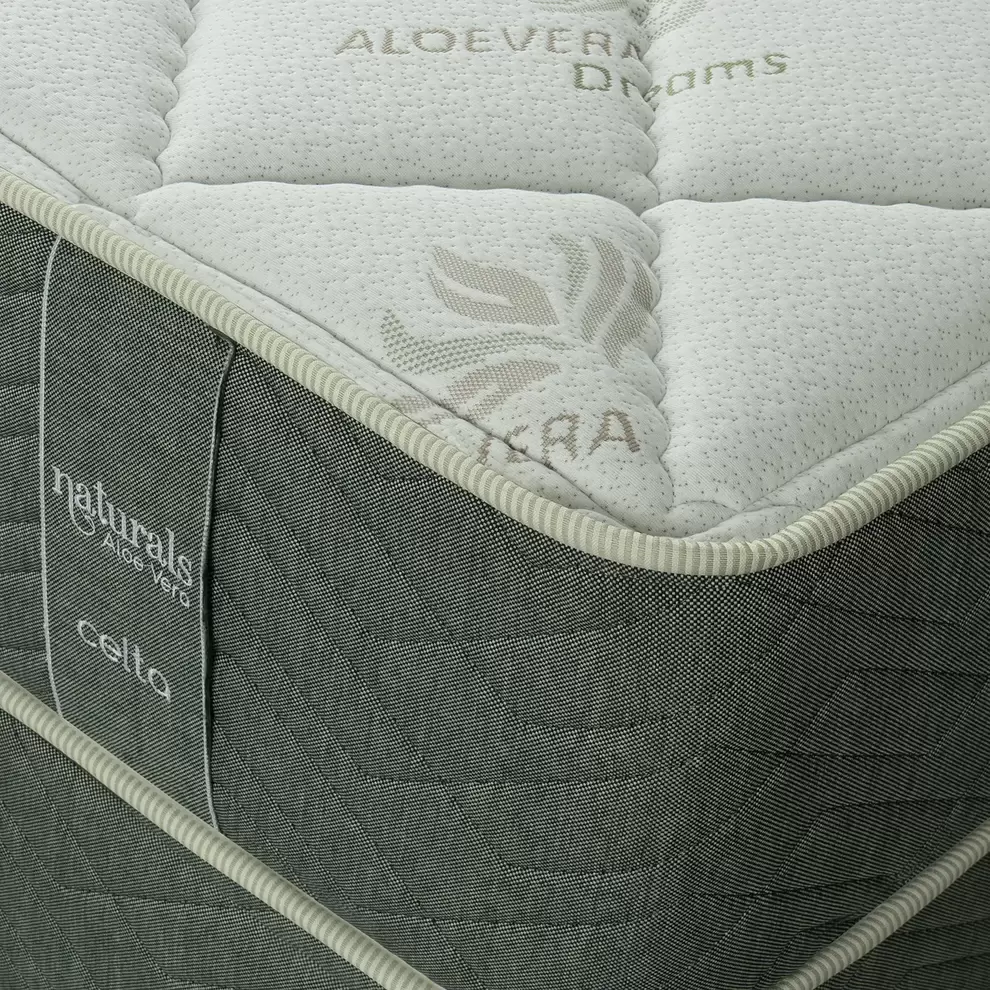Cama Europea Naturals Aloe Vera 1.5 Plazas Base Normal 105 x 190 cm
