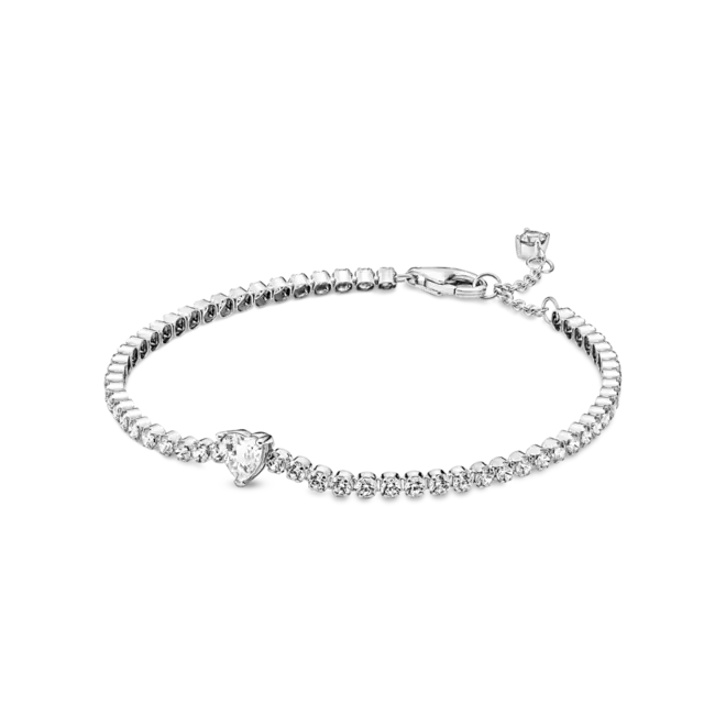 Brazalete En Plata De Ley Corazón Brillante