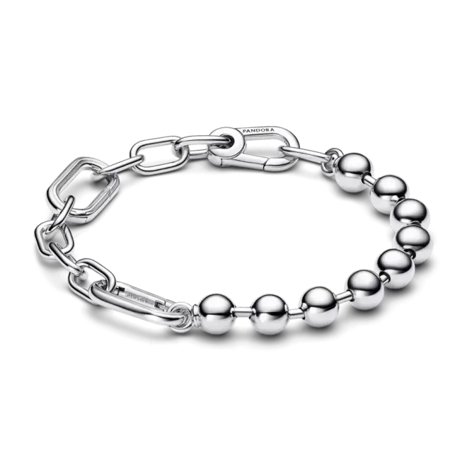 Brazalete de Eslabones Link y Cuentas Metálicas Pandora ME Pandora Plata Esterlina