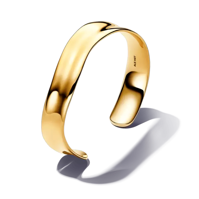 Brazalete Rígida Ancha Abierta Forma Orgánica